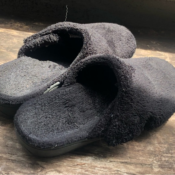 Vionic Indulge Gemma Plush Slip-On Mule Slide Black Faux Fur Slippers Size 5 - Picture 9 of 11